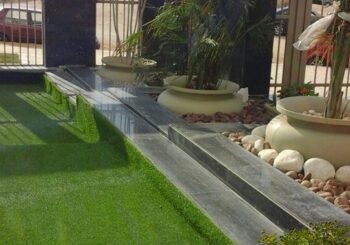 اعمال سوفت وهارد سكيب لحديقة امامية وخلفية ومدخل جراج 140متر